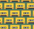 Seamless pattern with the image of retro cassettes.